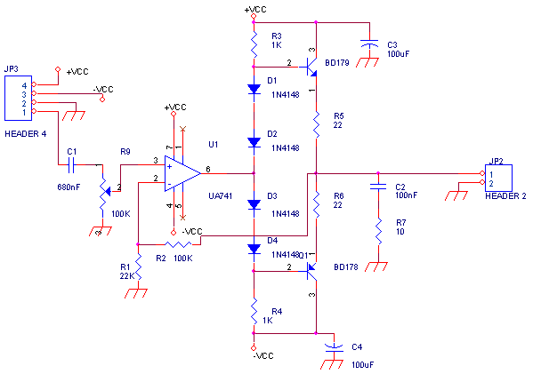 Schema dell'amplificatore per cuffie Amplificatore per cuffie